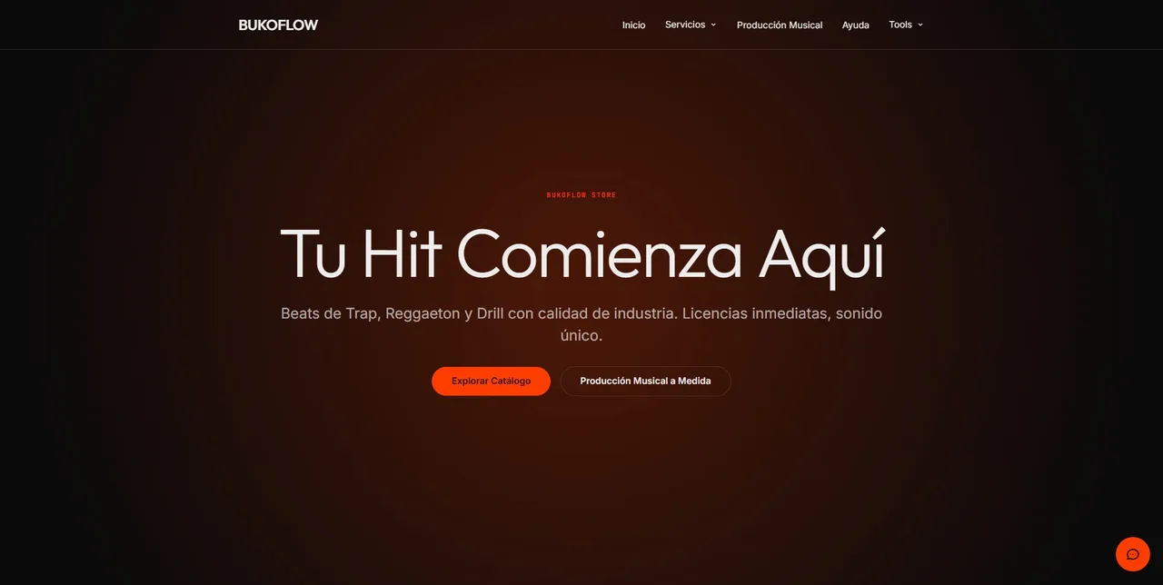 Portada de BukoFlow Store, tienda de beats en línea construida por Juancito Ads